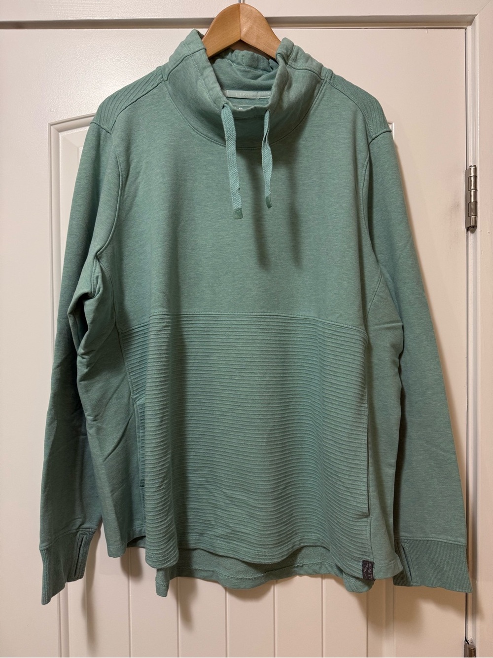 L.L.Bean Cozy Mixed-Knit Pullover in Mint Green 3X